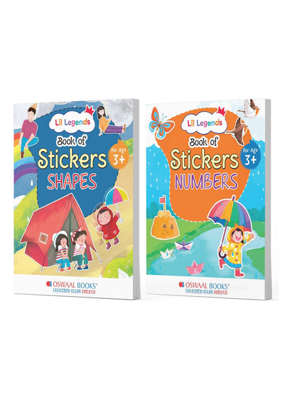 Lil Legends Sticker Activity Books Combo Set of 2 for Kids Age 3+ Years - Shapes & Numbers (123 Counting) | Fun Peel-and-Stick Learning Books for Toddlers & Preschoolers