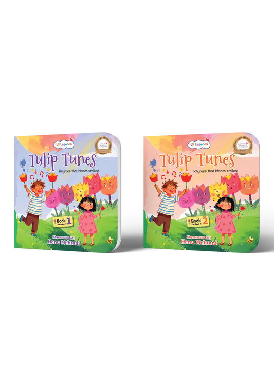 Lil Legends Tulip Tunes - Rhymes That Bloom Smiles | Early Literacy Picture Book Set of 2 Rhyme Books for Kids | Age 3 & 4 Years | Phonemic Awareness & Reading Readiness