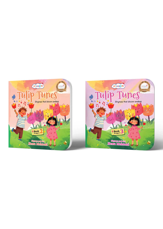 Lil Legends Tulip Tunes - Rhymes That Bloom Smiles | Early Literacy Picture Book Set of 2 Rhyme Books for Kids | Age 4 & 5 Years | Reading Readiness & Confidence