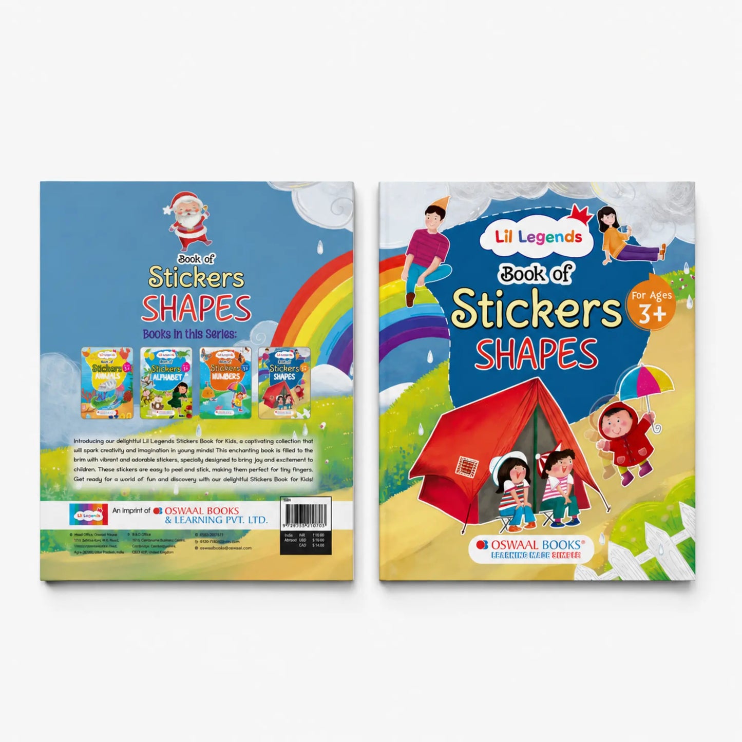Lil Legends Books of Stickers Animals and Shapes | Set of 2 For Age 3+ | Learn Animal Names and Shapes With Fun Activities | Educational Workbook For Toddlers | For Nursery/LKG 
