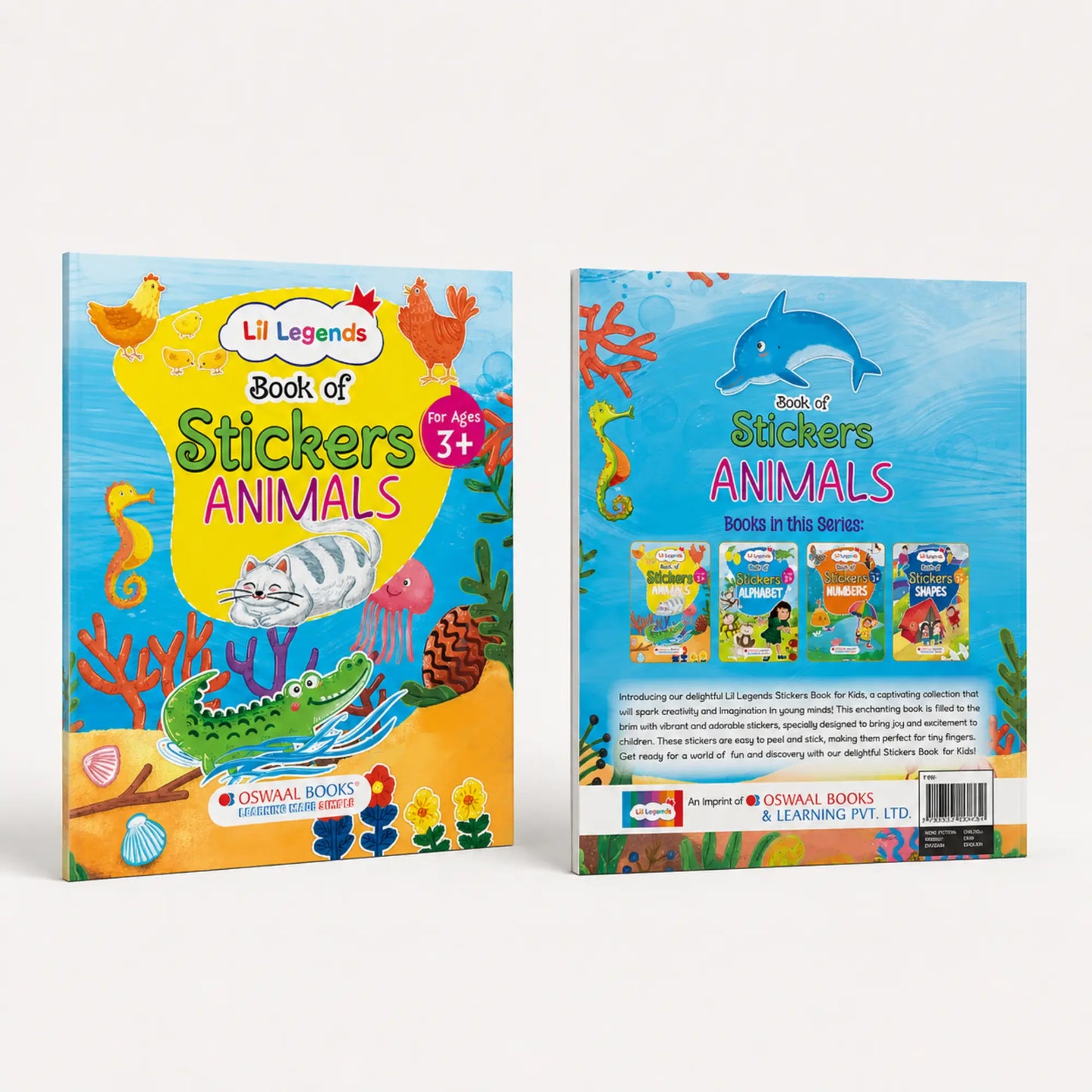 Lil Legends Books of Stickers Animals and Alphabets | Set of 2 for Age 3+ | Learn ABC and Counting With Fun Activities | Educational Workbook | For Toddlers/Nursery/LKG 