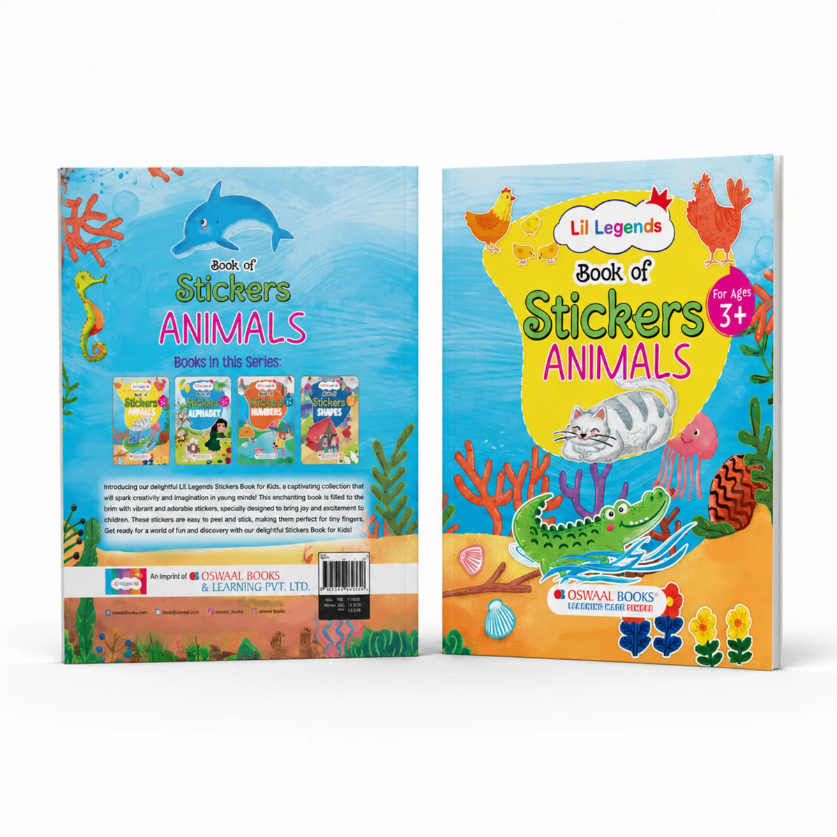 Lil Legends Books of Stickers Animals and Shapes | Set of 2 For Age 3+ | Learn Animal Names and Shapes With Fun Activities | Educational Workbook For Toddlers | For Nursery/LKG 
