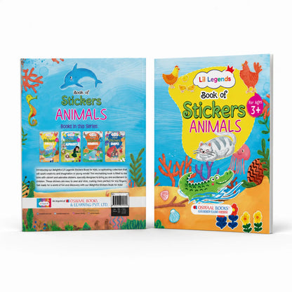 Lil Legends Books of Stickers Animals and Shapes | Set of 2 For Age 3+ | Learn Animal Names and Shapes With Fun Activities | Educational Workbook For Toddlers | For Nursery/LKG 
