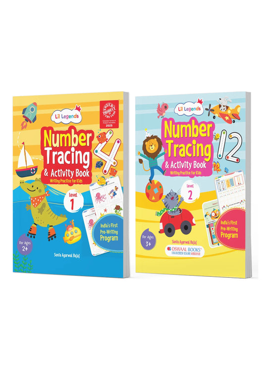 Lil Legends Number Learning Pack | Set of 2 Books | Number Tracing and Activity Levels 1 and 2 | Counting and Early Maths | India's First Pre-Writing Programme | Age 2-5 
