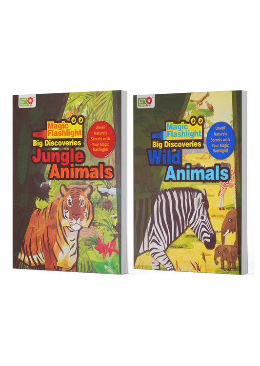 Oswaal Lil Legends Magic Flashlight Wildlife Explorer Pack - Jungle and Wild Animals for Kids | Interactive Hidden Picture Books with Reveal Card and Interesting Facts | For Age 3+ 