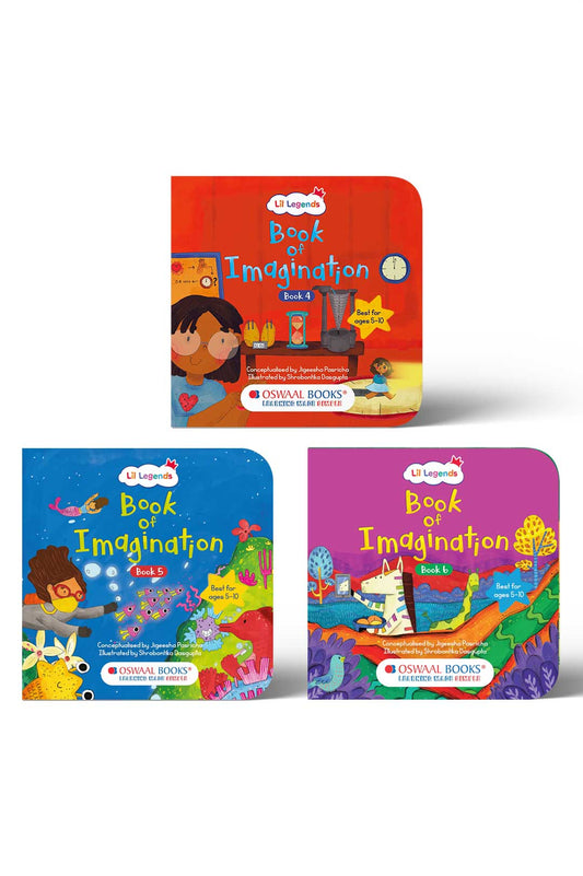 Book of Imagination – Set of 3 (Parts 4‑5‑6) for Kids | Creative Drawing, Doodling & Writing Activity Books | Ages 5‑10