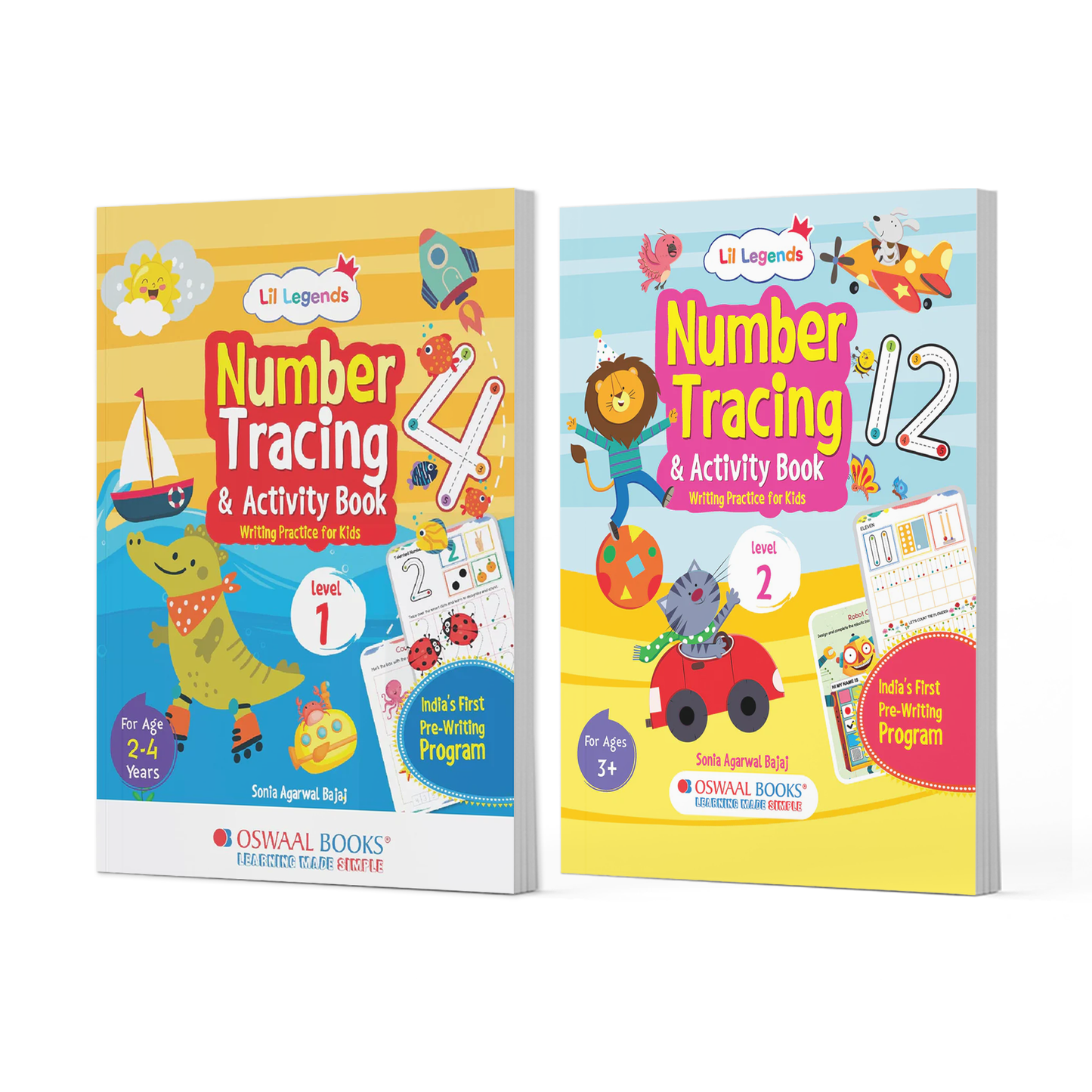 Lil Legends Number Tracing & Activity Book Bundle | Set of 2 Books for Kids | Writing Practice & Math Readiness | Age 2–4 Years | Early Learning & Fine Motor Skills - Oswaal Books