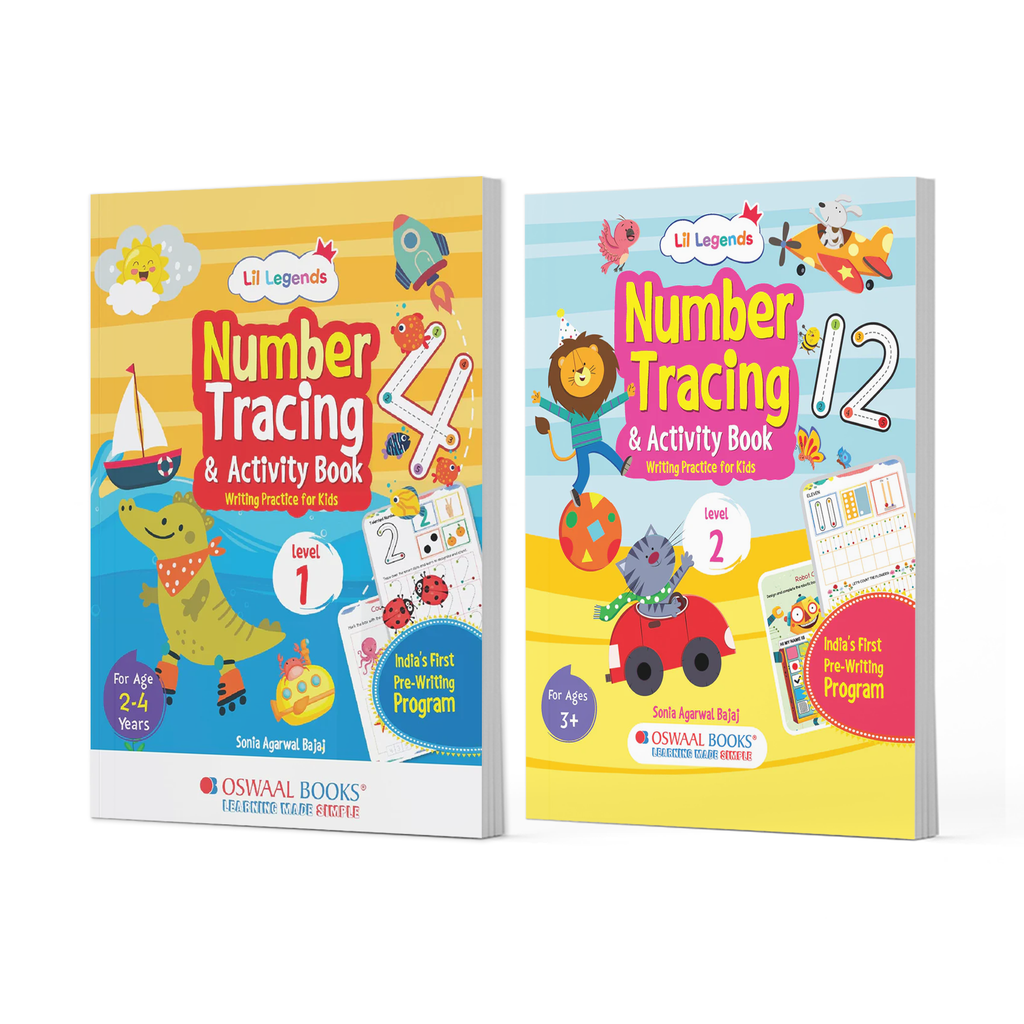 Lil Legends Number Tracing & Activity Book Bundle | Set of 2 Books for Kids | Writing Practice & Math Readiness | Age 2–4 Years | Early Learning & Fine Motor Skills - Oswaal Books