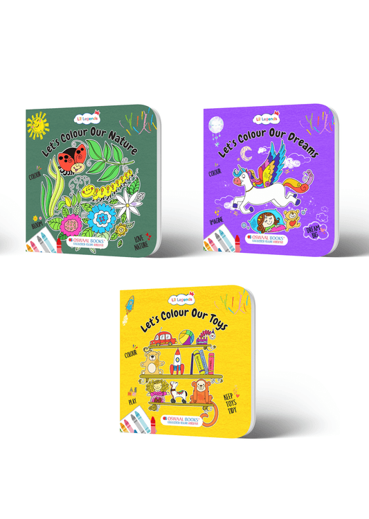 Lil Legends Let's Colour Little Wonders – Pack of 3 Coloring Books for Kids 2–5 Years | Toys, Dreams & Nature Themes | Preschool Early Learning, Creativity & Motor Skill Activity Books
