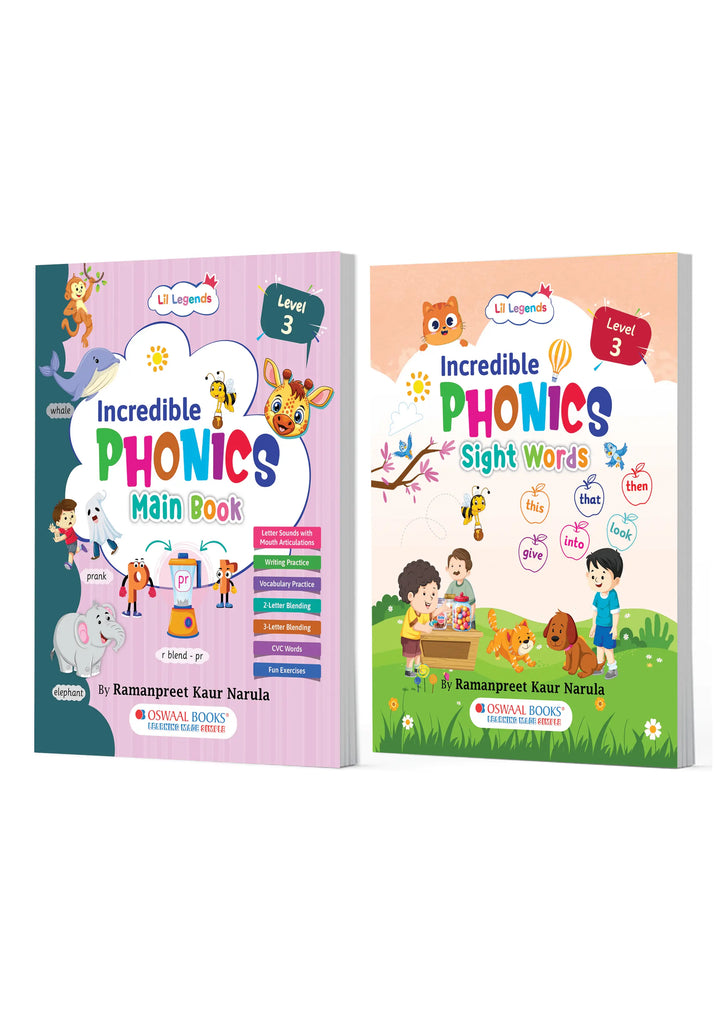 Lil Legends Level 3 Reading Combo (2-Book Set) – Phonics Part 1 + Sight Words for Ages 5-8 | Build Fluent Reading, Decode With Confidence & Expand Word Power 