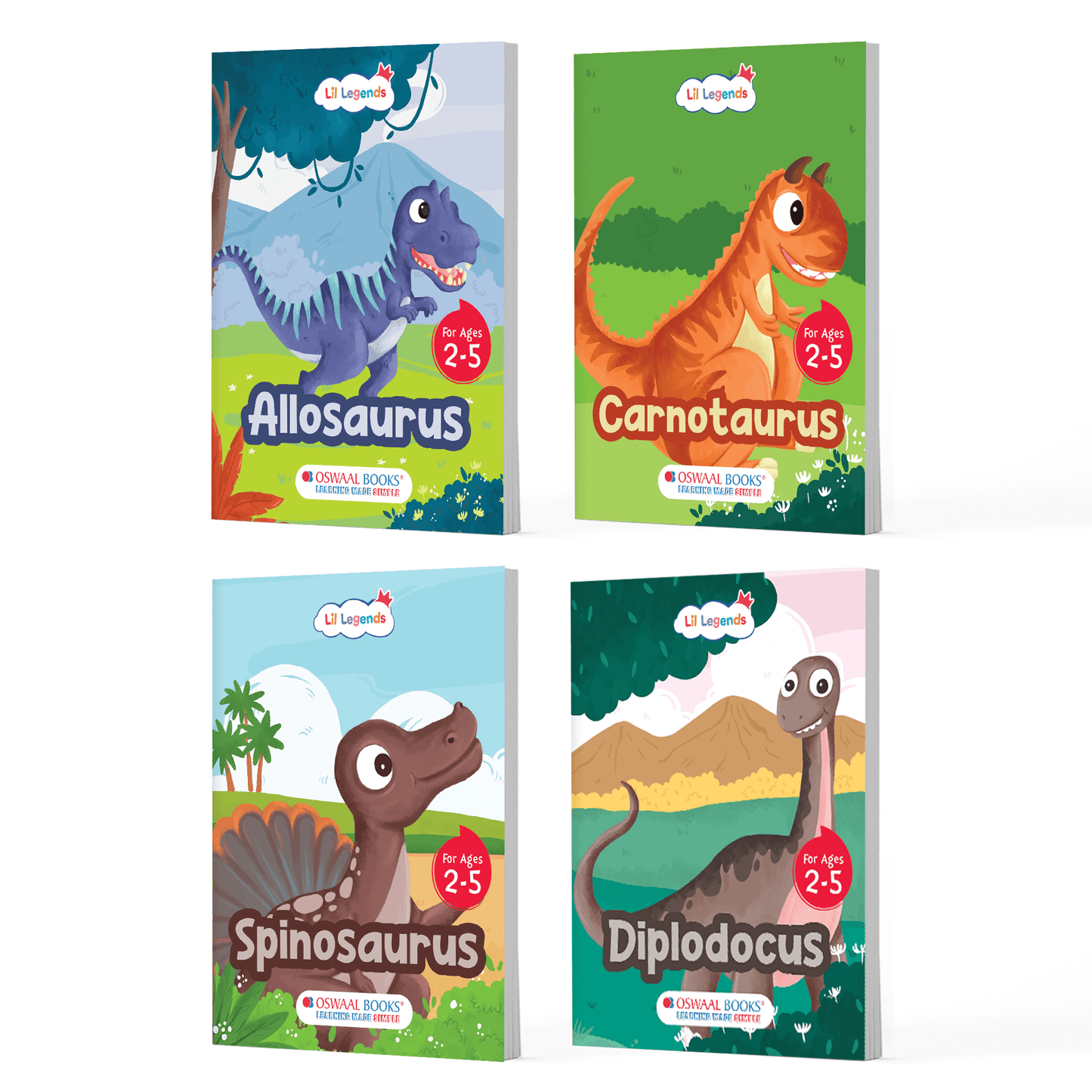 Dinosaur Padded Book Set of 4 for Kids | Early Learning & Curiosity-Building Storybooks for Ages 2–5 | Designed by Early Childhood Experts to Spark Imagination | by Lil Legends
