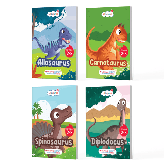 Dinosaur Padded Book Set of 4 for Kids | Early Learning & Curiosity-Building Storybooks for Ages 2–5 | Designed by Early Childhood Experts to Spark Imagination | by Lil Legends
