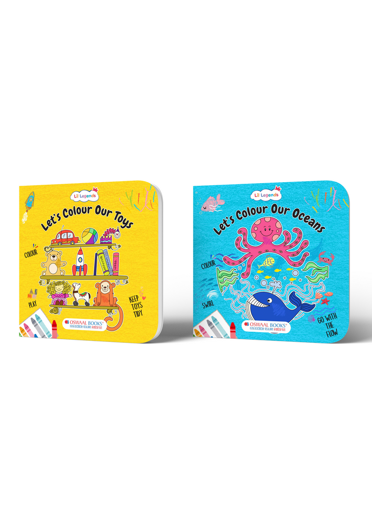 Toys & Ocean Colouring Book Set – 2 Kids Activity Books for Creative Learning & Fun 