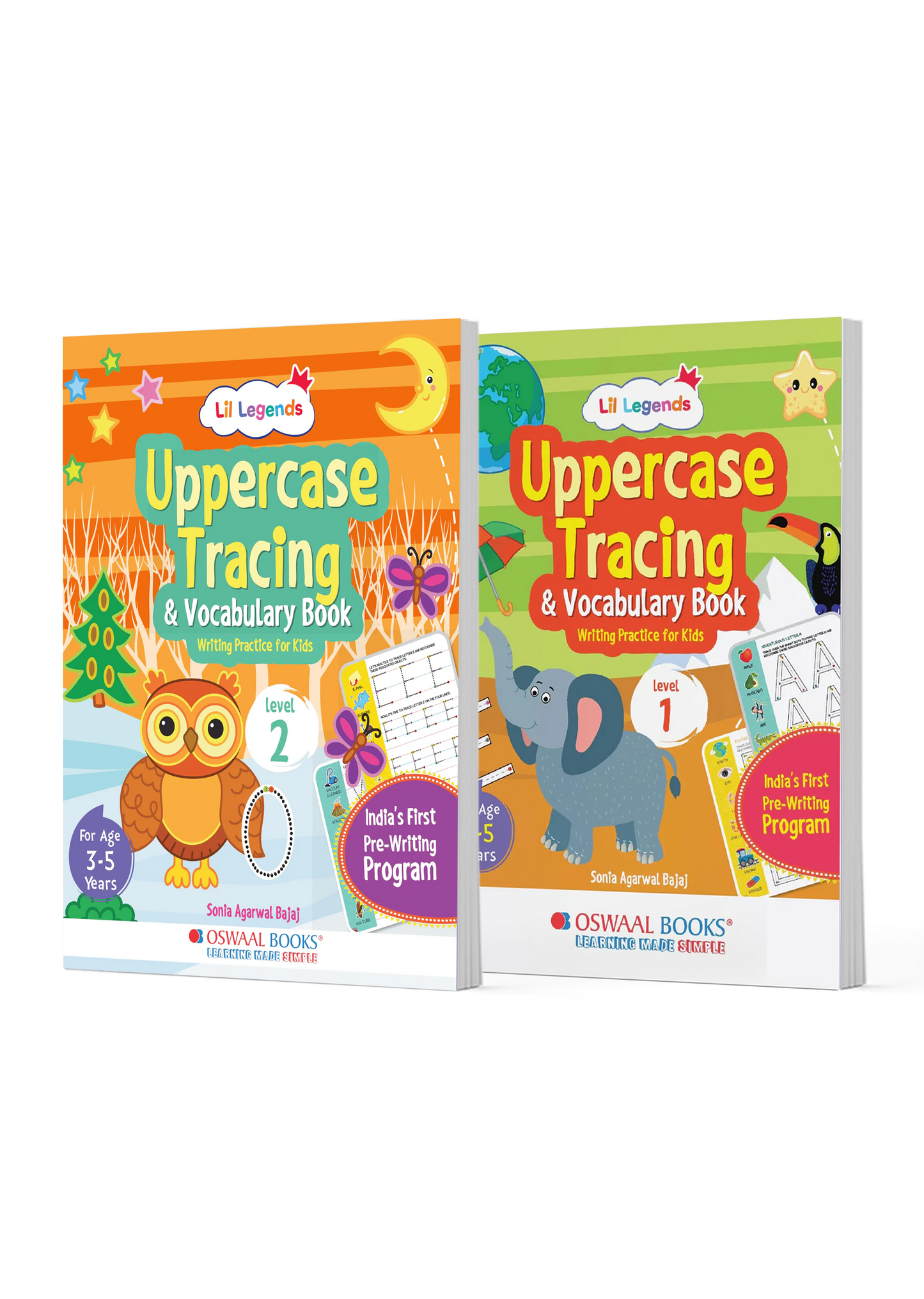 Uppercase & Lowercase Letter Tracing and Vocabulary Books | 2?Book Set for Kids Ages 3?5 | ABC Writing Practice & Preschool Activity 
