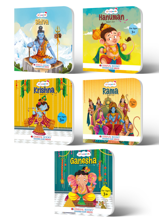 5-Book Mythology Board Book Set for Kids Age 3+ | Stories of Lord Shiva, Hanuman, Krishna, Rama & Ganesha | Illustrated Short Bedtime Tales from Indian Mythology 