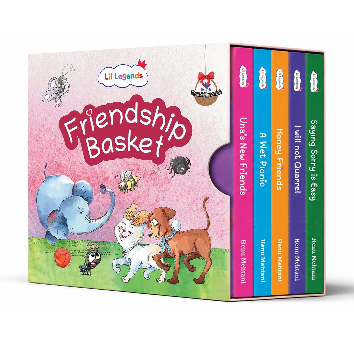 Lil Legends Friendship Basket Slipcase Set with 5 Board Books | Picture Stories for Kids | Boosts Vocabulary, Imagination and Social Skills | For Toddlers/Preschoolers | Age 2–5 