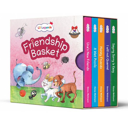 Lil Legends Friendship Basket Slipcase Set with 5 Board Books | Picture Stories for Kids | Boosts Vocabulary, Imagination and Social Skills | For Toddlers/Preschoolers | Age 2–5 
