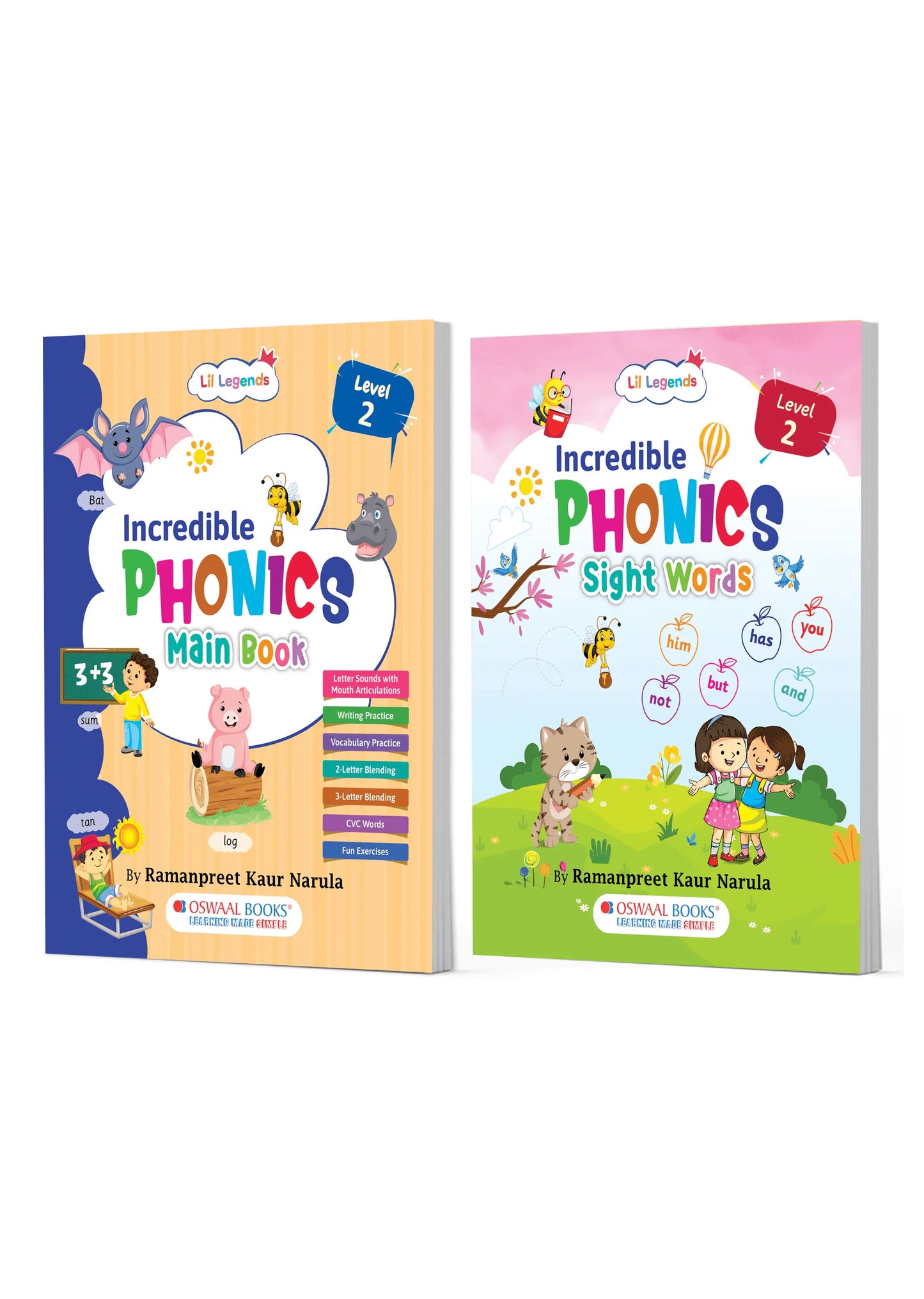 Lil Legends Level 2 Reading Combo for Ages 4–7 | Phonics Part 1 + Sight Words Book | Helps Kids Read Faster, Decode Better & Build Strong Vocabulary | Early Literacy Skill Builder (2-Book Set) 