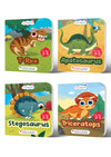 Dinosaur Story Book Set for Kids Age 3+ | 4 Padded Board Books Featuring T-Rex, Triceratops, Stegosaurus & Apatosaurus for Fun Bedtime Reading 