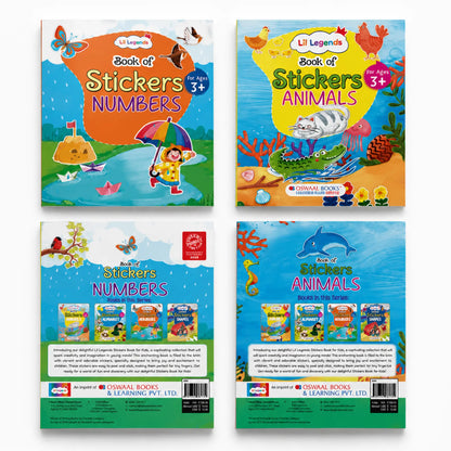 Lil Legends Books of Stickers Animals and Numbers | Set of 2 for Age 3+ | Learn Animal Names and ABC With Fun Activities | Educational Workbook | For Toddlers/Nursery/LKG 