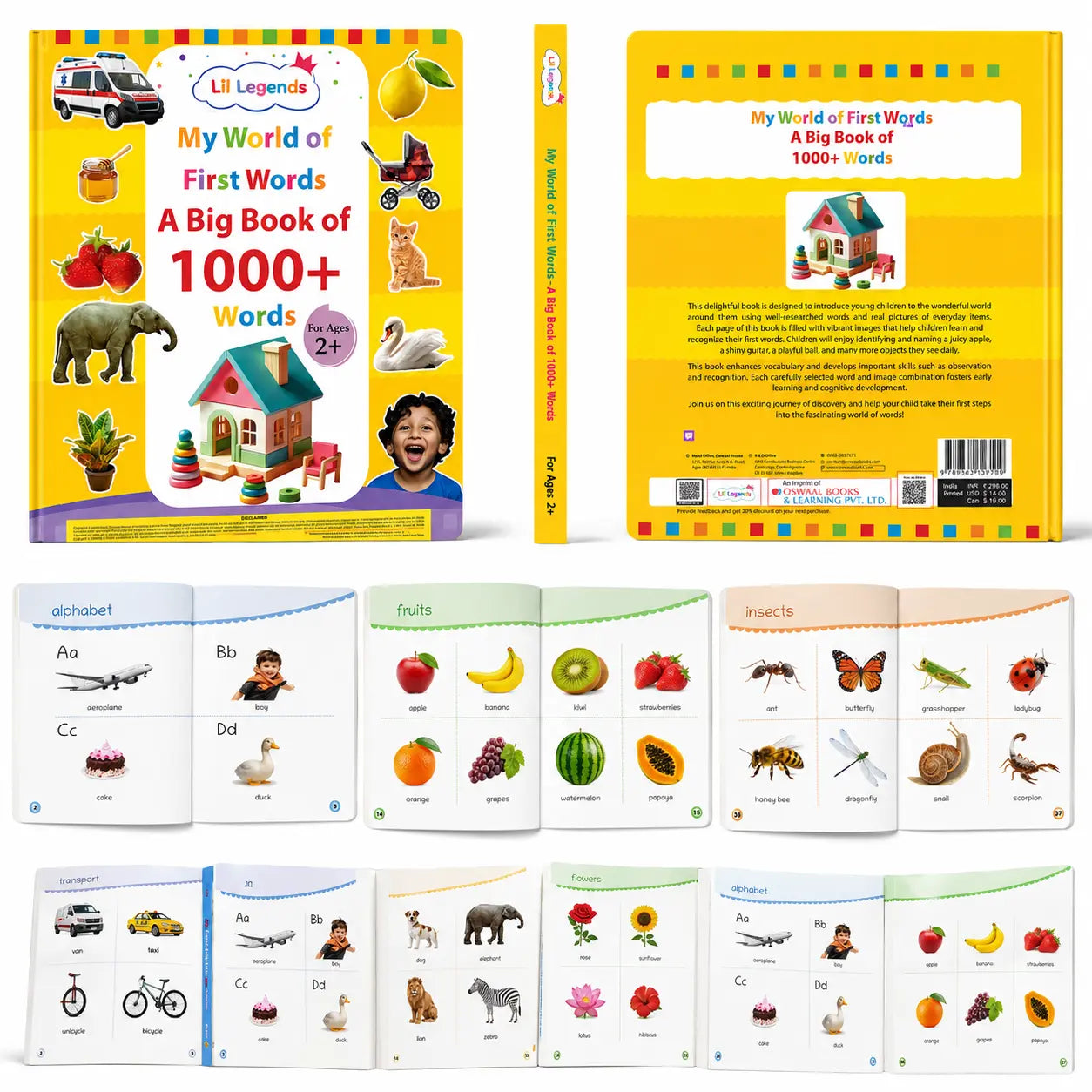 Lil Legends My World of First Words - Big Picture Book of 1000+ Words for Kids Age 2+ Years | Early Learning Vocabulary Book with Colourful Illustrations | First Words Book for Toddlers & Preschoolers 