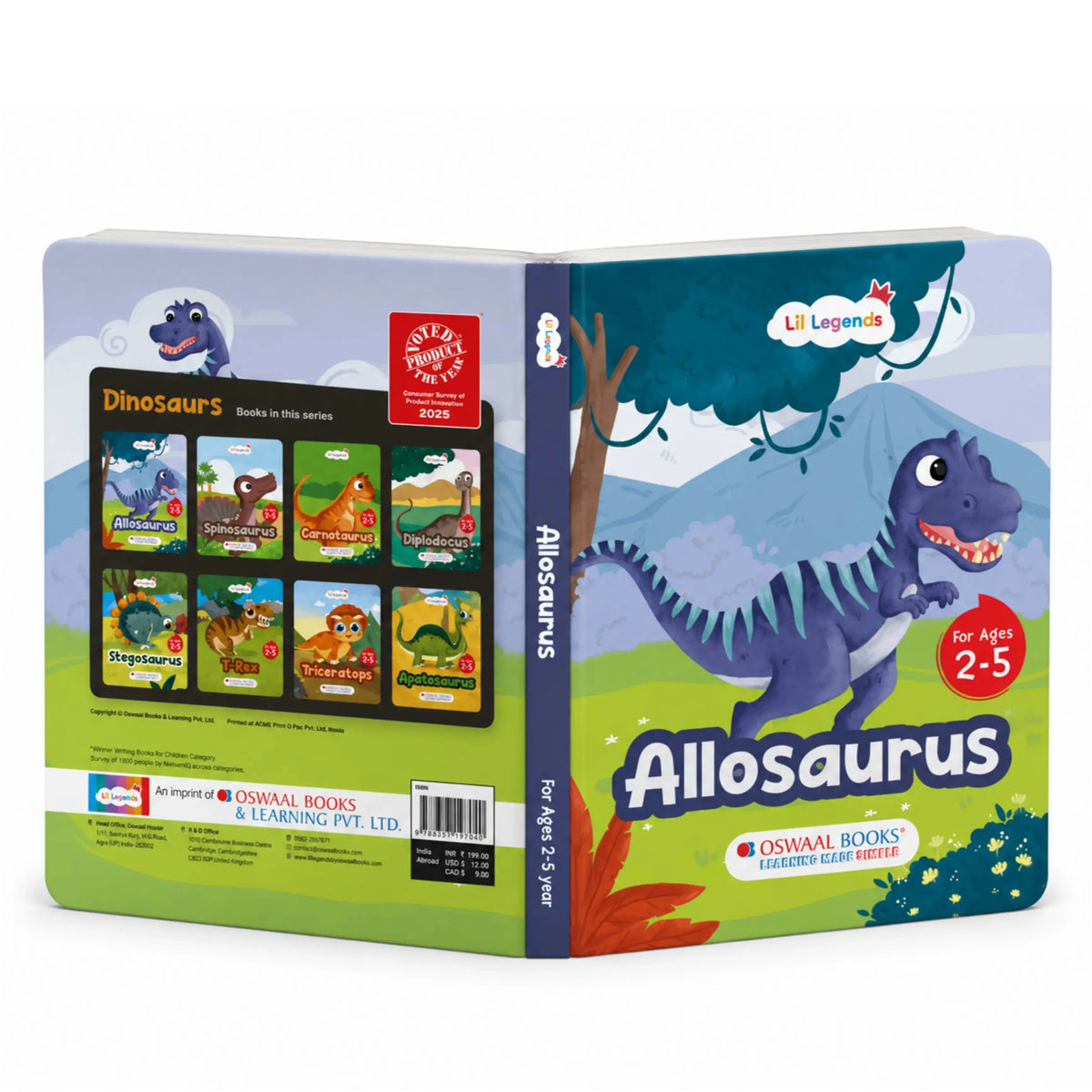 Lil Legends Padded Board Book for Kids | I am an Allosaurus | Illustrated Dinosaur Book for Toddlers | Durable Early Learning Picture Book | Age 2–5 Years | Padded Cover Edition 