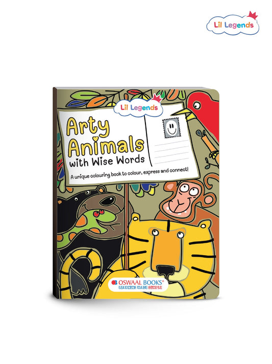Arty Animals with Wise Words | Inspirational Animal Coloring Book for Kids | Ages 4+