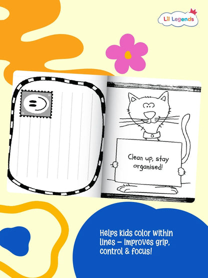 Lil Legends Arty Animals Fun Colouring Book for Kids | 35+ Perforated Tear-Out  Animal Themed Postcards to Colour and Share | Boosts Focus, Colour Recognition and Creativity | Age 3+ 