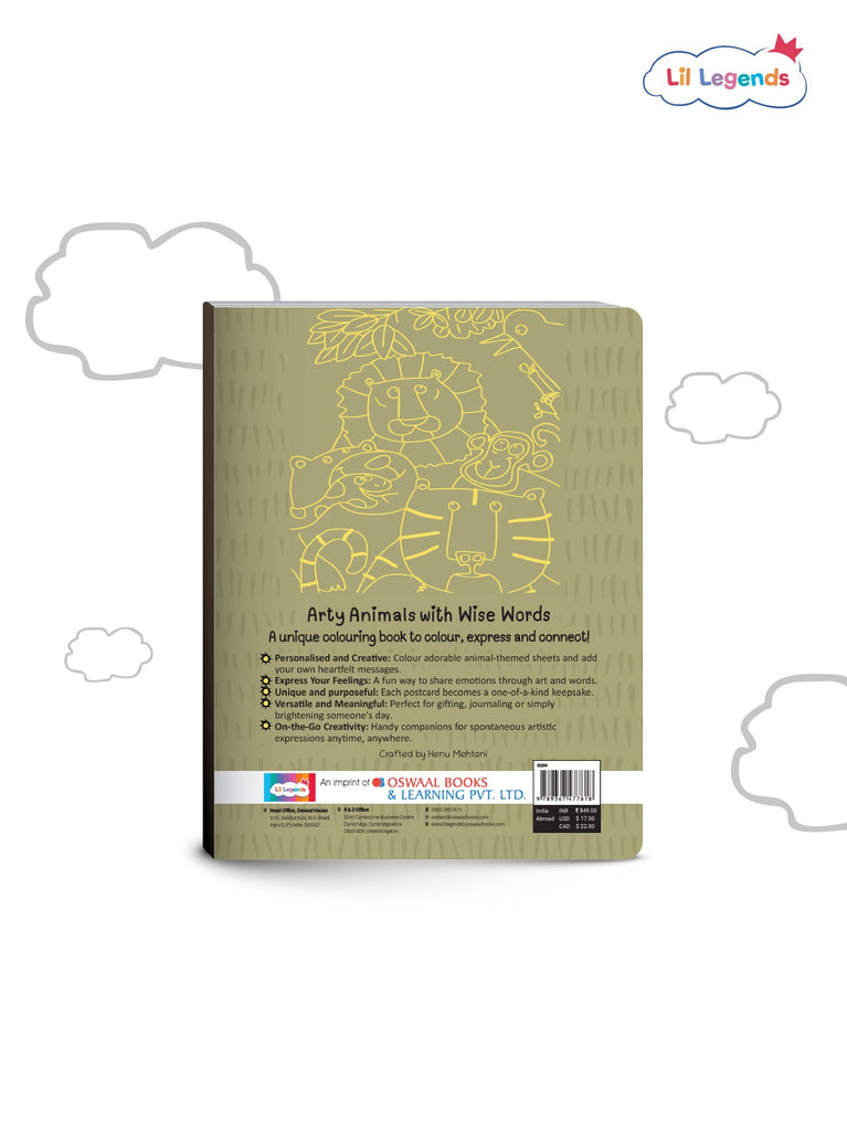 Arty Animals with Wise Words | Inspirational Animal Coloring Book for Kids | Ages 4+