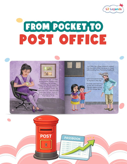 Lil Legends A Trip to Village Post Office, A Book On Financial Literacy for Kids | Money Awareness, Introduction to Indian Currency, Coins and Notes | Illustrated Picture Story Book | Age 5+ 