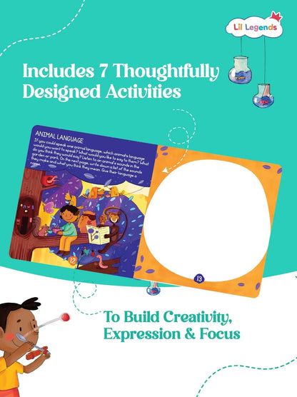 Lil Legends Book of Imagination Part 1 for Kids | Drawing, Thinking & Writing Prompts | Creative Expression & Focus | Screen-Free Activity Book | Age 5–10 Years 