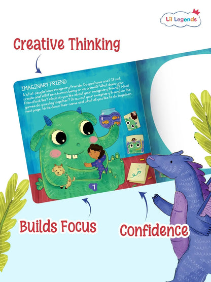 Lil Legends Book of Imagination Part 2 for Kids | Drawing & Writing Prompts | Creative Thinking & Emotional Expression | Screen-Free Activity Journal | Age 5–10 Years 