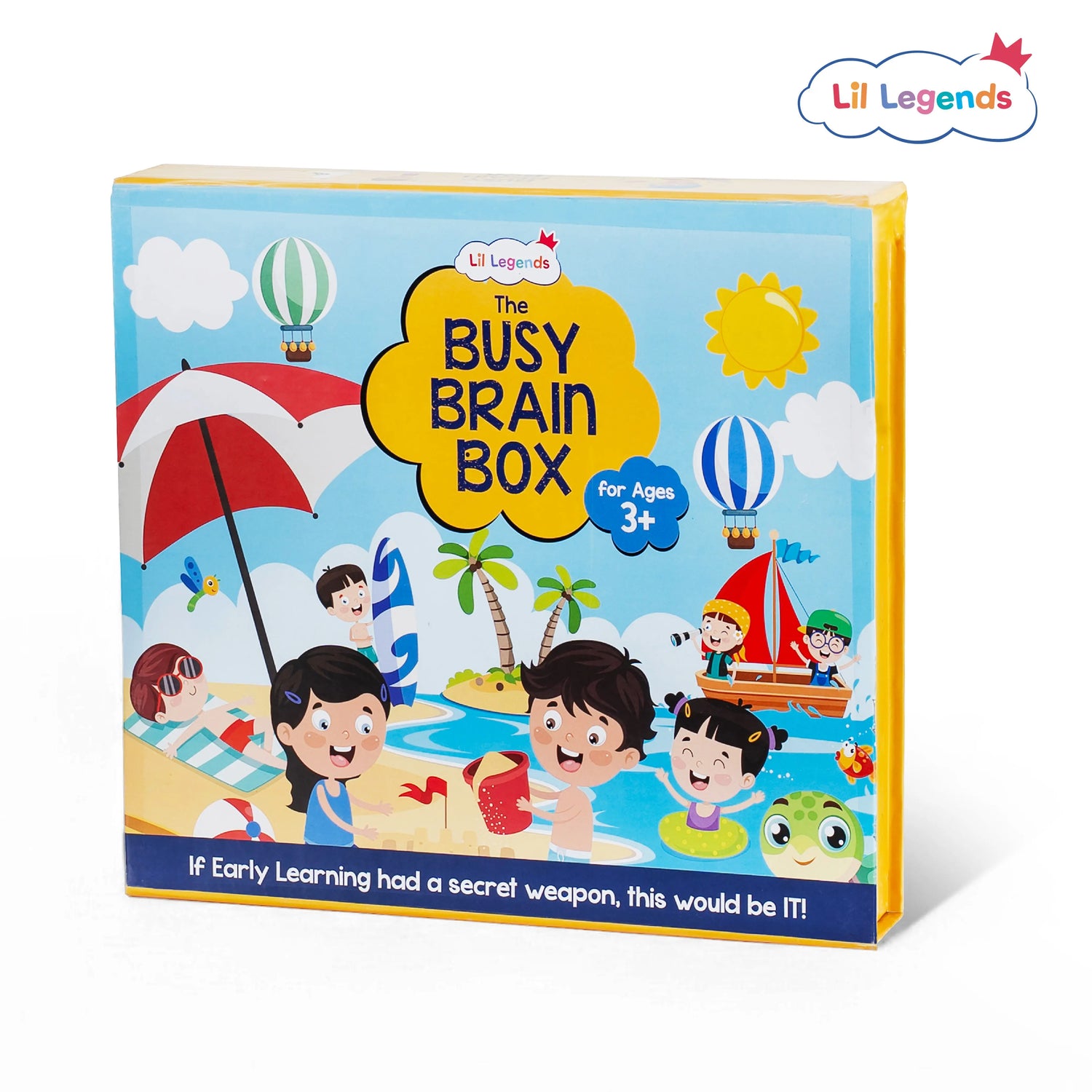 The Busy Summer Box – 10+ Screen-Free Activities with Free Stationery Kit | Stickers, Stories, Brain Games & More | Ideal for Kids Ages 3+ - Oswaal Books