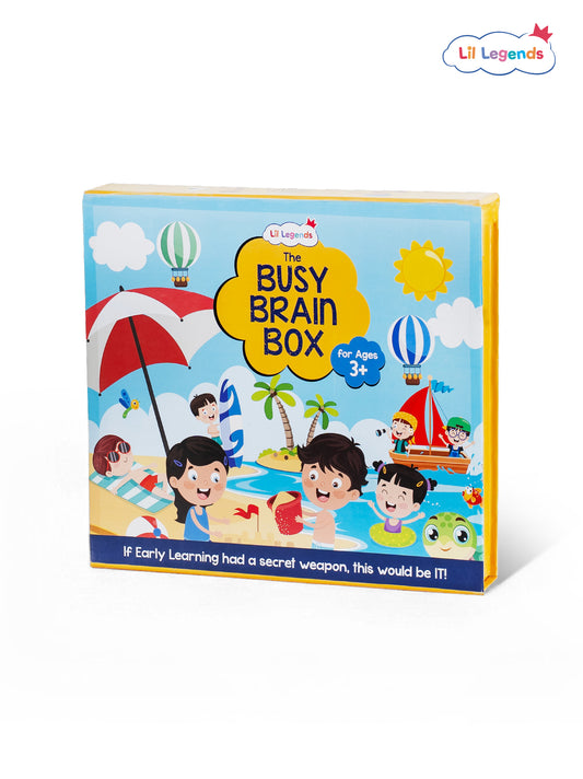 The Busy Summer Box – 10+ Screen-Free Activities with Free Stationery Kit | Stickers, Stories, Brain Games & More | Ideal for Kids Ages 3+