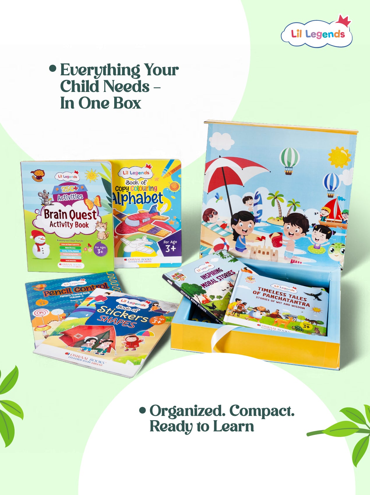 The Busy Summer Box – 10+ Screen-Free Activities with Free Stationery Kit | Stickers, Stories, Brain Games & More | Ideal for Kids Ages 3+