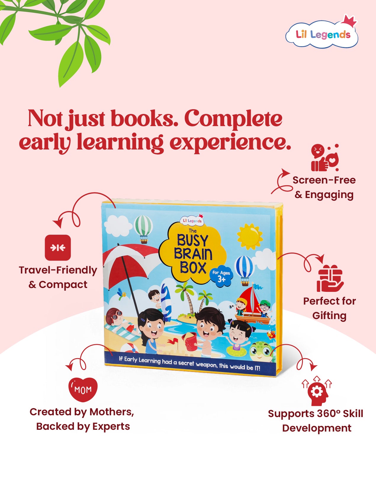 The Busy Summer Box – 10+ Screen-Free Activities with Free Stationery Kit | Stickers, Stories, Brain Games & More | Ideal for Kids Ages 3+