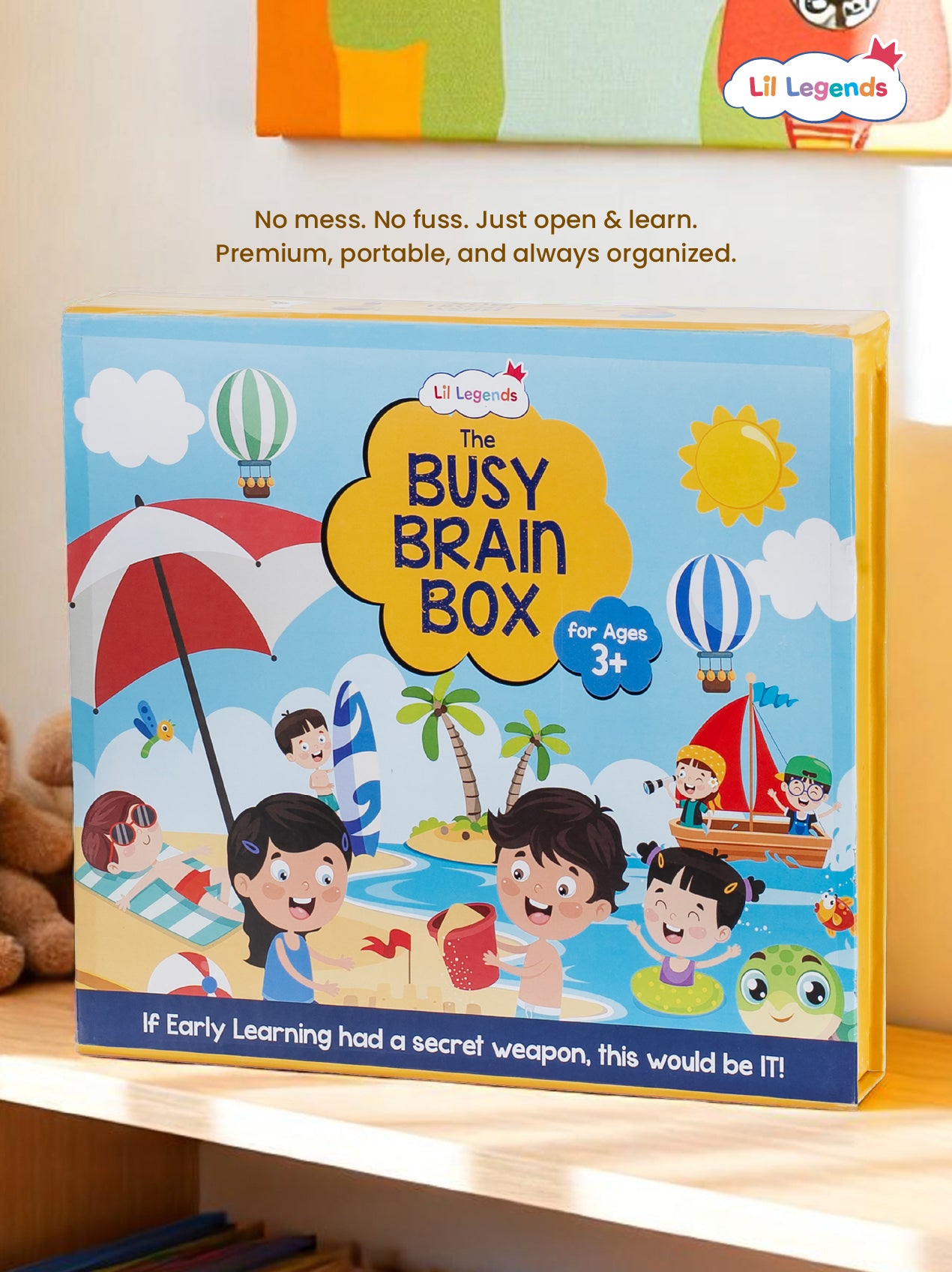 The Busy Summer Box – 10+ Screen-Free Activities with Free Stationery Kit | Stickers, Stories, Brain Games & More | Ideal for Kids Ages 3+