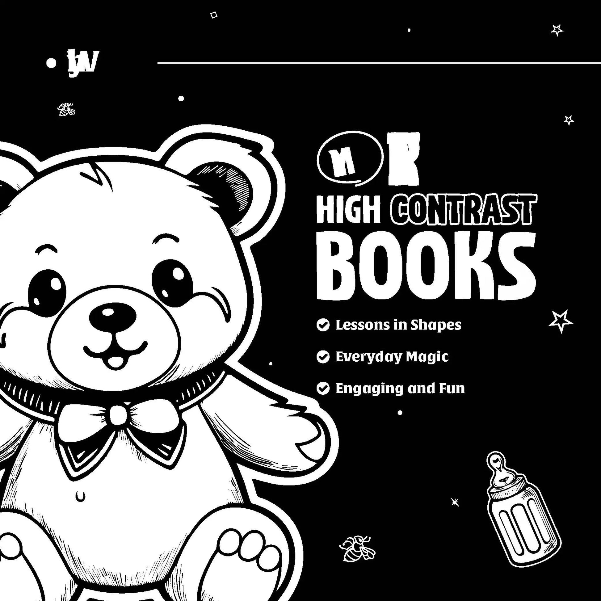 Lil Legends My First High Contrast Books Slipcase Set of 5 - Animals, Toys and More | Black and White Pictures, Visual Stimulation, Brain Development | For Infants/Toddlers | Age 0–12 Months 
