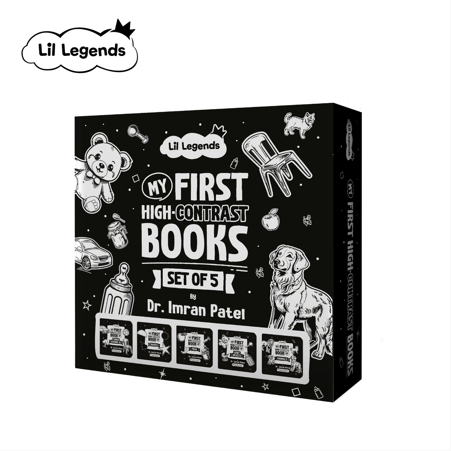 High Contrast Baby Book for Newborns by Dr. Imran Patel – Visual Stimulation Book for Infants (0–12 Months) | Boost Brain Development | Black & White Baby Book - Oswaal Books