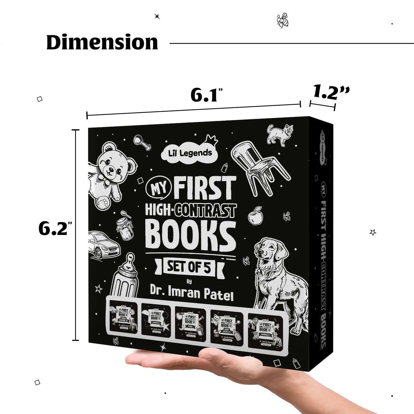 High Contrast Baby Book for Newborns by Dr. Imran Patel – Visual Stimulation Book for Infants (0–12 Months) | Boost Brain Development | Black & White Baby Book - Oswaal Books