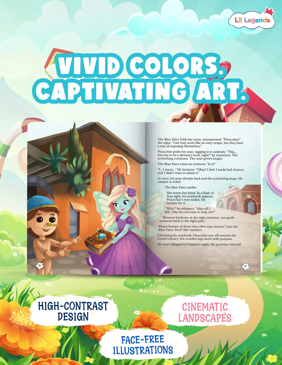 Lil Legends Timeless Classics Re-Imagined for Today Set of 2 Illustrated Story Books | Heidi and Pinocchio | Vocabulary, Imagination and Value Booster Stories For Young Readers | For Age 7+ 