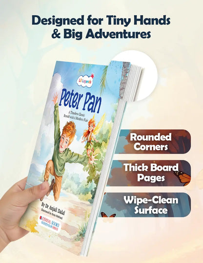 Lil Legends Re-Imagined Classics for Kids | Peter Pan | Illustrated Classic Story Book | Vocabulary, Imagination & Moral Values | Picture Book | Ages 5+ Years | Paperback Edition