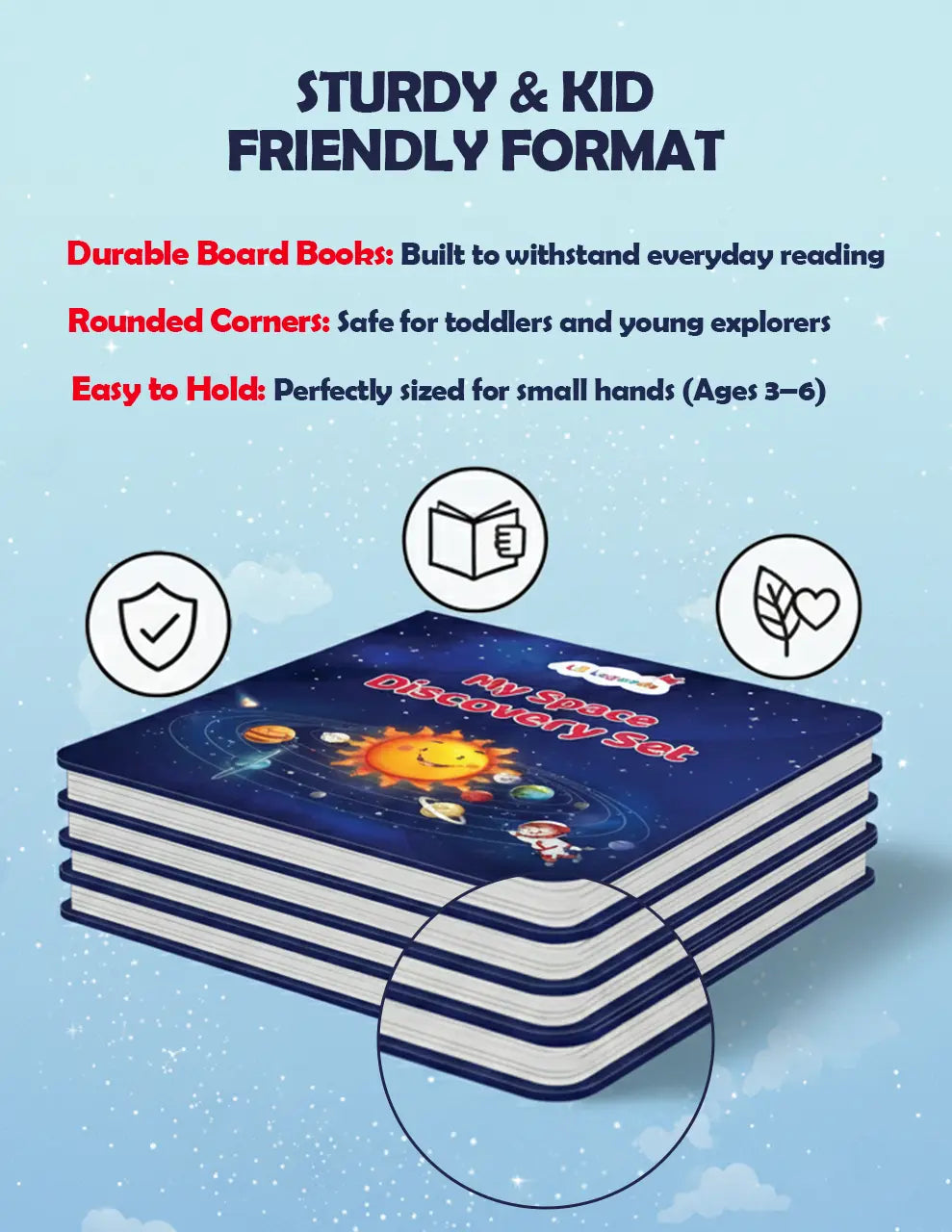 Lil Legends My Space Discovery Set for Kids | 10 Planet Board Books | Mercury, Venus, Earth, Mars, Jupiter, Saturn, Uranus, Neptune & Dwarf Planets | Solar System | Age 3+ Years