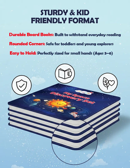 Lil Legends My Space Discovery Set for Kids | 10 Planet Board Books | Mercury, Venus, Earth, Mars, Jupiter, Saturn, Uranus, Neptune & Dwarf Planets | Solar System | Age 3+ Years