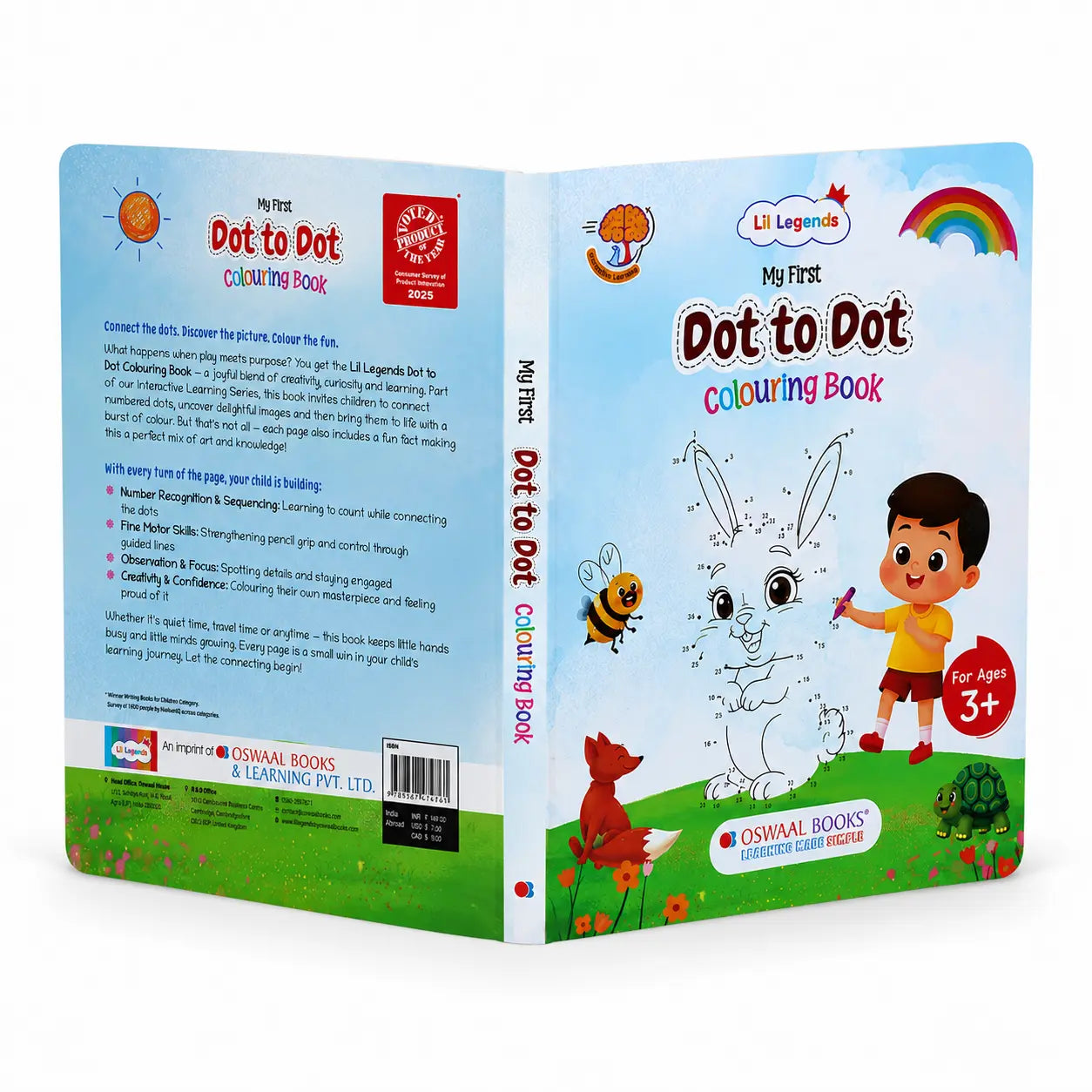 Lil Legends My First Dot to Dot Colouring Book for Kids | Connect the Dots, Colour and Fun Fact | Builds Number Skills, Counting and Focus | Fun Activity Workbook | For Nursery/LKG/UKG  | Age 3+ 