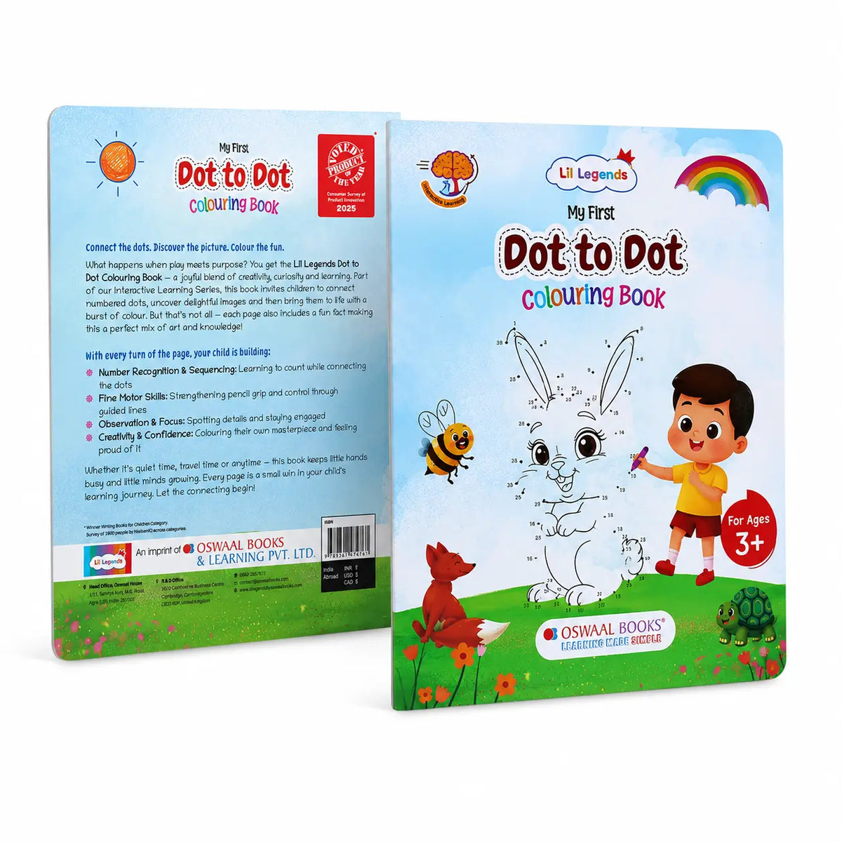 Lil Legends My First Dot to Dot Colouring Book for Kids | Connect the Dots, Colour and Fun Fact | Builds Number Skills, Counting and Focus | Fun Activity Workbook | For Nursery/LKG/UKG  | Age 3+ 