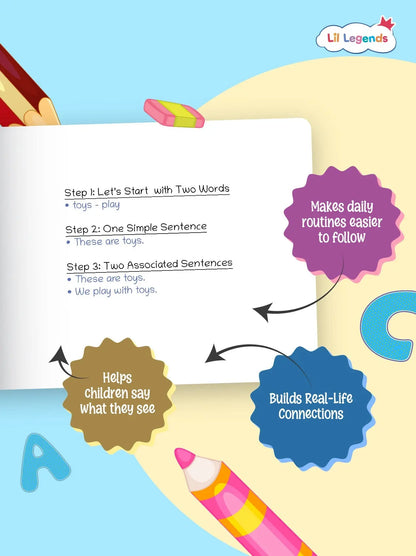 Lil Legends Everyday Actions, Everyday Words Book for Kids | Educator-Designed Communication Book | Vocabulary, Routine Awareness & Speech Support | Age 2+ Years 