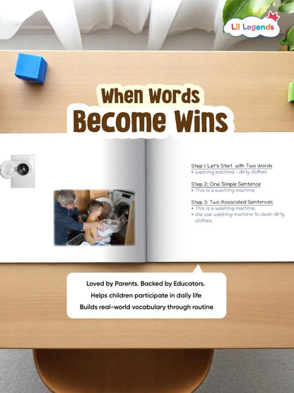 Lil Legends Everyday Actions, Everyday Words Book for Kids | Educator-Designed Communication Book | Vocabulary, Routine Awareness & Speech Support | Age 2+ Years 