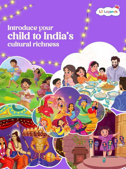 Lil Legends Festivals of India Story Book for Kids | Illustrated Short Stories on Holi, Eid, Diwali, Dussehra & More | Cultural Learning Picture Story Book | Ages 3+ Years