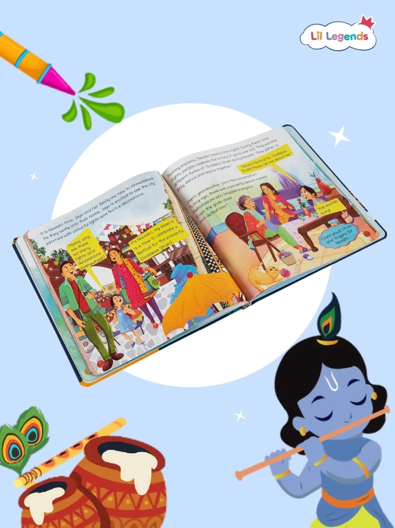 Lil Legends Festivals of India Story Book for Kids | Illustrated Short Stories on Holi, Eid, Diwali, Dussehra & More | Cultural Learning Picture Story Book | Ages 3+ Years